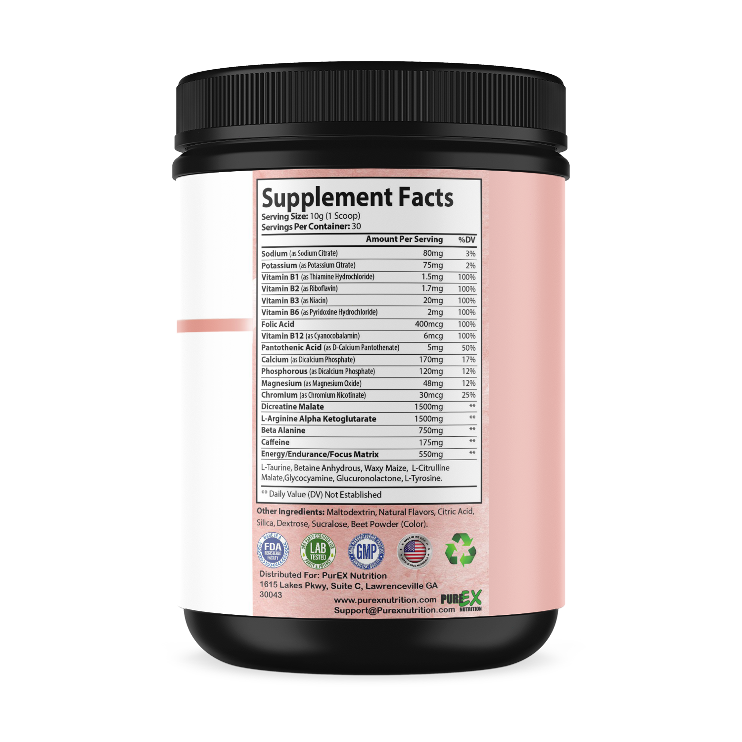 High performance Pure Energy pre-workout. By PureEx (honeydew watermelon)